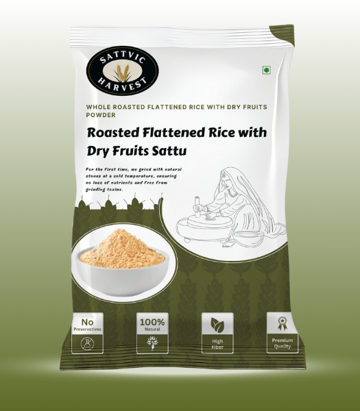 Roasted Flattened Rice with Dry Fruits Sattu frontside